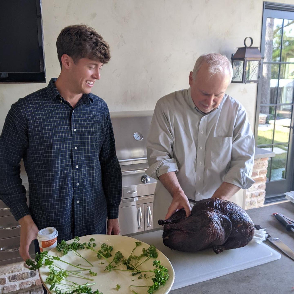Tom Walsh cooking in the kitchen